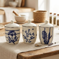 Porcelain Jar Set - 3 Pcs